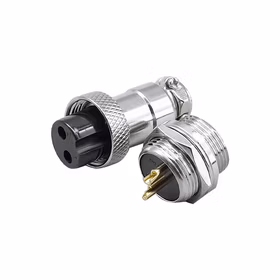 德力西电气 航空插头；GX12 直式航空插头插座 2芯 镀金