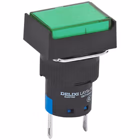 德力西电气 按钮指示灯；LAY5s-16 1NO+1NC 灯钮自复 矩形头 24V 绿