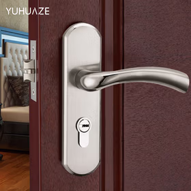 雨花泽 品质单舌门锁房门锁具宿舍室内防盗入户房门实木门不锈钢门把手钥匙锁具锁芯