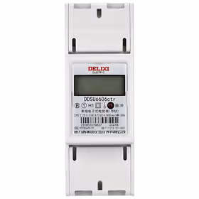 德力西电气 DDSU6606型单相电子式电能表（2P导轨）；DDSU6606 220V 1级 5(60)A 液晶导轨表2P