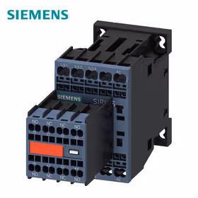 西门子 功率接触器,12A,5.5kW,2NO+2NC,24VDC集成有二极管,3极,尺寸S00笼卡式连接辅助开关不可分；3RT20172FB443MA0
