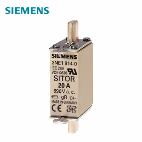 西门子 SITOR熔断片,含测量触点,NH000,输入：35A,gS,UnAC：690V,Un直流：250V,前端标示警报器；3NE NH000 35A 690V AC gS