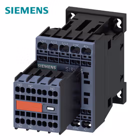 西门子 功率接触器,7A,3kW,1NC,立式安装位置DC110V,3极,尺寸S00笼卡式连接辅助开关不可分13/14,31/32,_/_41/42中间常闭触点电流路径未配备；3RT20152BF483MA5