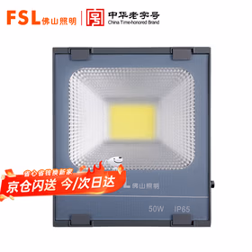 fsl（佛山照明）led投光灯 户外防水射灯室外大功率工程照明灯超亮车间灯探照灯50W黄光 3000K