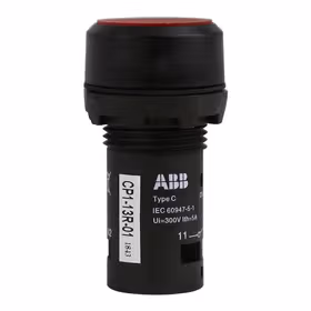 ABB CP1平头复位型按钮(带灯型),红色；CP1-13R-01
