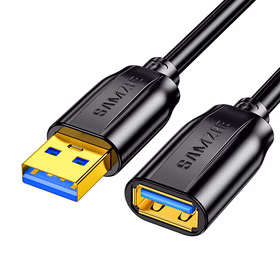 山泽usb延长线3.0公对母电视u盘鼠标键盘扩展线电脑数据连接加长线打印机分线器转接线黑色1.5米UK-015