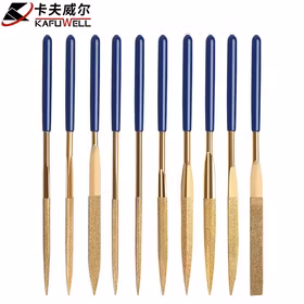 卡夫威尔镀钛金刚石锉刀扁平圆形半月三角四方椭圆5*180mm混合装 FC3434
