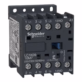 施耐德电气 TeSys K系列三极接触器,9A,220V,50/60Hz；LC1K0910M7