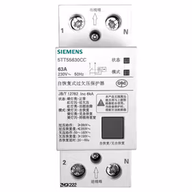 西门子 ET-5SN国产 自恢复式过欠压保护器 63A 1P+N；5TT5 OUPA 63A SPN