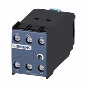 西门子 电子式延时正面的辅助开关时间范围0.5...10s,100...127VAC/DC,1常开触点+1常闭触点返回延迟,无控制信号用于3RT1；3RT19262FK21