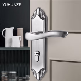 雨花泽门锁入户房门实木门宿舍室内卧室防盗铝合金门把手钥匙锁具锁芯