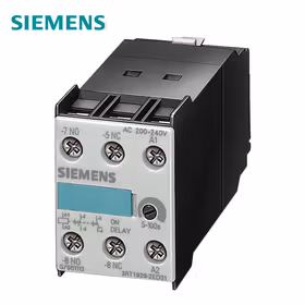 西门子 电子式延时正面的辅助开关时间范围0.5...10s,AC/DC24V,1常开触点+1常闭触点返回延迟,无控制信号用于3RT1；3RT19262FJ21