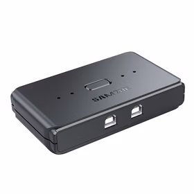 山泽（SAMZHE）USB打印机共享器分线器 一拖二 二进一出分线切换器 电脑2口转换器共享配1.5米数据线 GX-100