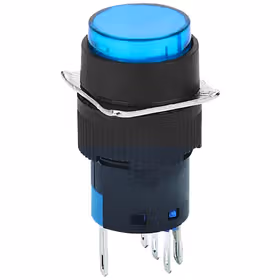 德力西电气 按钮指示灯；LAY5s-16 1NO+1NC 灯钮自复 圆头 24V 蓝