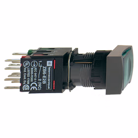 施耐德电气 长方形绿色(LED12～24V) 1NO 16mm 带灯按钮；XB6DW3B1B