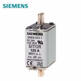 西门子 SITOR熔断片,含测量触点,NH00,输入：80A,aR,UnAC：690V,Un直流：440V,前端标示警报器；3NE NH00 80A 690V AC aR