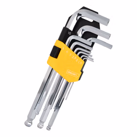 得力 专业级镜面加长球头内六角组套铬钒钢   9件套；DL2174