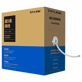 普联（TP-LINK）超五类千兆网线 原装非屏蔽高速工程网线 铜双绞线 家装网络监控布线100米箱线；EC5e-100A