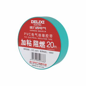 德力西电气 PVC电工/电气加粘阻燃胶带 0.15mm*17mm*20m 绿
