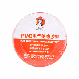 德力西电气 PVC电工/电气胶带；0.15mm*17mm*10米 红色,10米/卷,300卷/箱；PVCPT0151710R