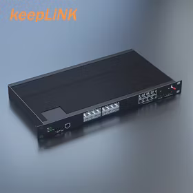 keepLINK KP-9000-87-16FX8GT 工业交换机 三层机架式16个百兆光8个千兆电 工业以太网交换机支持静态路由