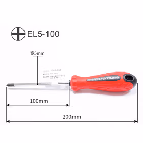 田岛 软胶小柄十字形螺丝批PH1X100mm；EL5-100(+)