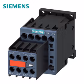 西门子 功率接触器,16A,7.5kW,2NO+2NC,24VDC,3极,尺寸S00螺栓型端子连接辅助开关不可分；3RT20181BB443MA0
