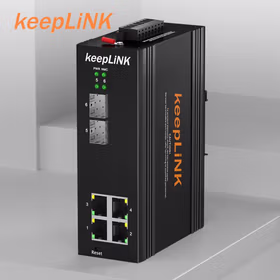 keepLINK KP-9000-75-2GX4TX -SFP 环网管理型工业交换机2千兆光4百兆电导轨式