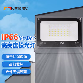 西顿照明（CDN） led泛光灯 户外IP66防水投射灯室外照明投光灯工业大功率照明灯50w白光