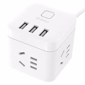 公牛 魔方插座转换器 3位五孔+3位USB；GN-U303U 1.5米 白色