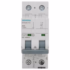 西门子 ET-5SY国产 直流型 微型断路器 63A 2P B 10kA；5SY5 2P B63