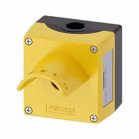 西门子 按钮盒,外壳金属,外壳顶端黄色,带保护圈用于5个挂锁蘑菇头急停40mm和蘑菇头急停40mm,带钥匙解锁BKS,CES,OMR,1个指令点；3SU18510AA000AG2