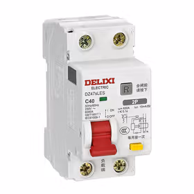 德力西电气 小型漏电保护断路器 DZ47sLES 上进线 2P C型 40A ；DZ47SLES2C40