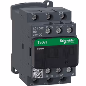 施耐德电气 进口TeSys D系列三极交流接触器,直流线圈,12A,24VDC；LC1D12BD