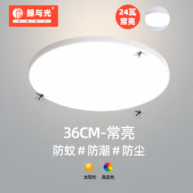 鲸与光 超薄三防灯 感应灯 防爆灯 防蚊虫 led照明灯 走廊灯 人体雷达感应灯 声控灯 三防灯36CM-常亮24W