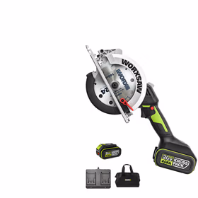 威克士20V无刷电圆锯WU535.1(4.0双电)锂电手电锯切割机木工电动工具