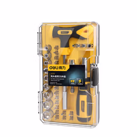 得力 棘轮手柄精密螺丝刀   35件套；DL1129