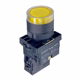 正泰 带灯平钮,黄色 塑料头；NP2-EW3561 24V LED