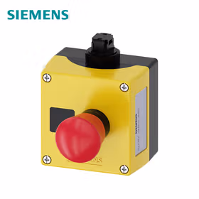 西门子 AS-i接口外壳,用于指令装置,外壳塑料,外壳顶端部分黄色,1指令点塑料,A=红色急停蘑菇形按钮,40mm,旋转解锁,1NC,1NC,弹簧型端子；3SU18010NB104HB2
