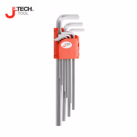 捷科(jetech) 9支套装平头镀铬标准长内六角扳手1.5-10mm,；PS-C9