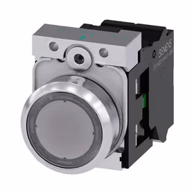 西门子 发光按钮,22mm,圆形,金属,高光,透明,按钮,平,键控式,1S,AC110V,弹簧型端子连接,带激光标记；3SU11530AB703BA0ZY19