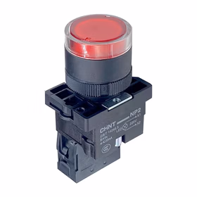 正泰 带灯平钮,红色 塑料头；NP2-EW3461 220V LED