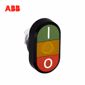 ABB 双头按钮操作头部,绿-黄-红色；MPD2-11Y