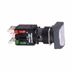 施耐德电气 长方形白色(LED12～24V) NO/NC 16mm 带灯按钮；XB6DW1B5B