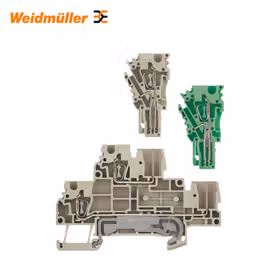 魏德米勒 Z系列,双层端子,额定横截面:2.5mm,弹片联接,深褐；ZDT 2.5/2 DU-PE