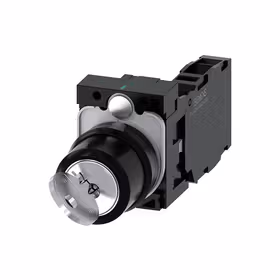 西门子 RONIS钥匙开关,22mm,塑料,锁闭编号SB30,附带2把钥匙,2个开关位置,锁定,拔出钥匙O+I,1NO+1NC,螺栓型端子连接；3SU11004BF111FA0