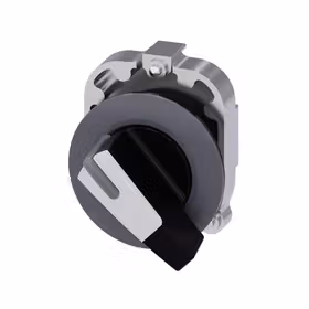 西门子 转换开关,30mm,圆形,金属,亚光,白色,旋钮开关,长柄,正面固定环,用于扁安装2个开关位置O<I,键控式,；3SU10622EC600AA0