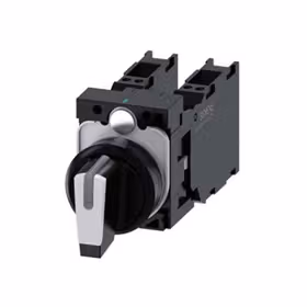 西门子 转换开关,22mm,塑料,白色,旋钮开关,短柄,3个开关位置,键控式,2x1NO+1NC,弹簧型端子连接,带激光标记；3SU11002BM603LA0ZY15