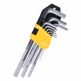 得力 专业级镜面加长平头内六角组套铬钒钢   9件套；DL2173