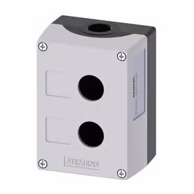西门子 按钮盒,外壳金属,顶端灰色,2指令点,无装配,用于安装标牌的凹陷处,底部固定安装；3SU18520AA000AB1